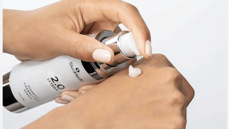 Lytera product being pumped onto the back of the hand